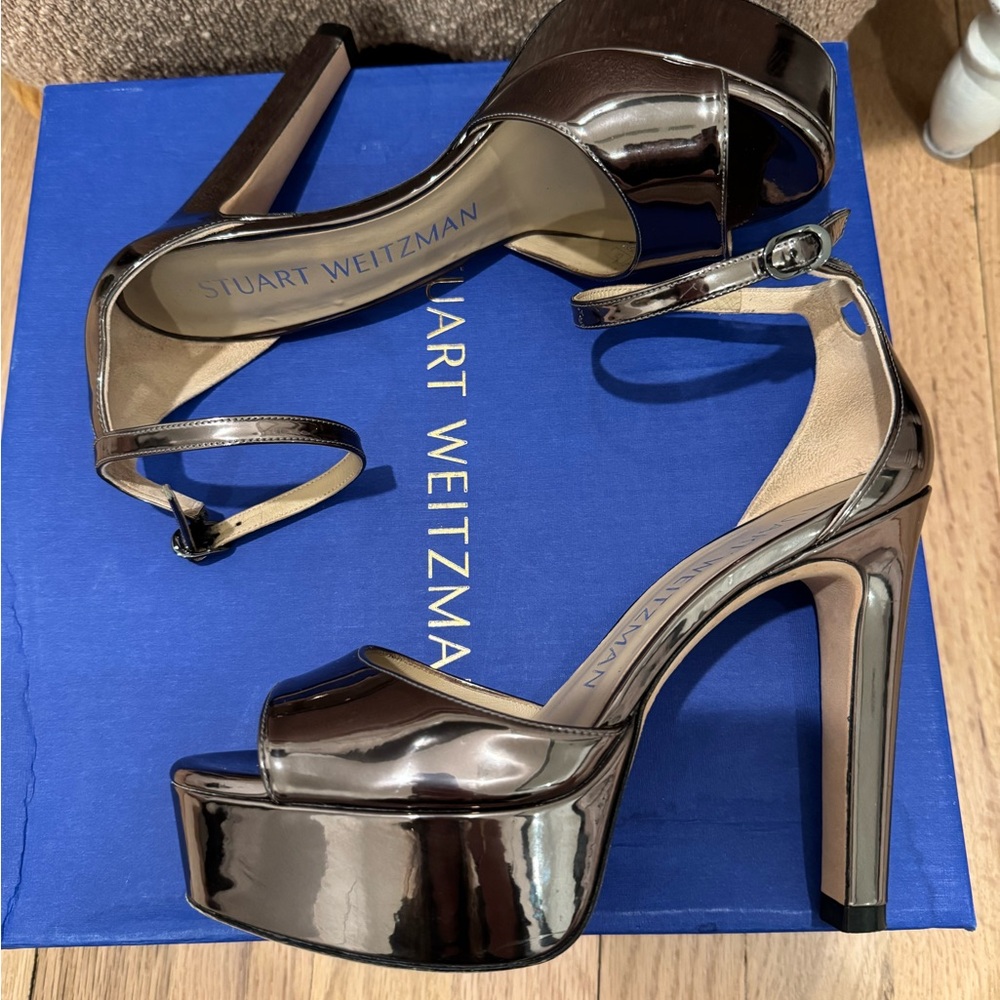Stuart Weitzman Metallic High Heel Sandals (Size 36 1/2)